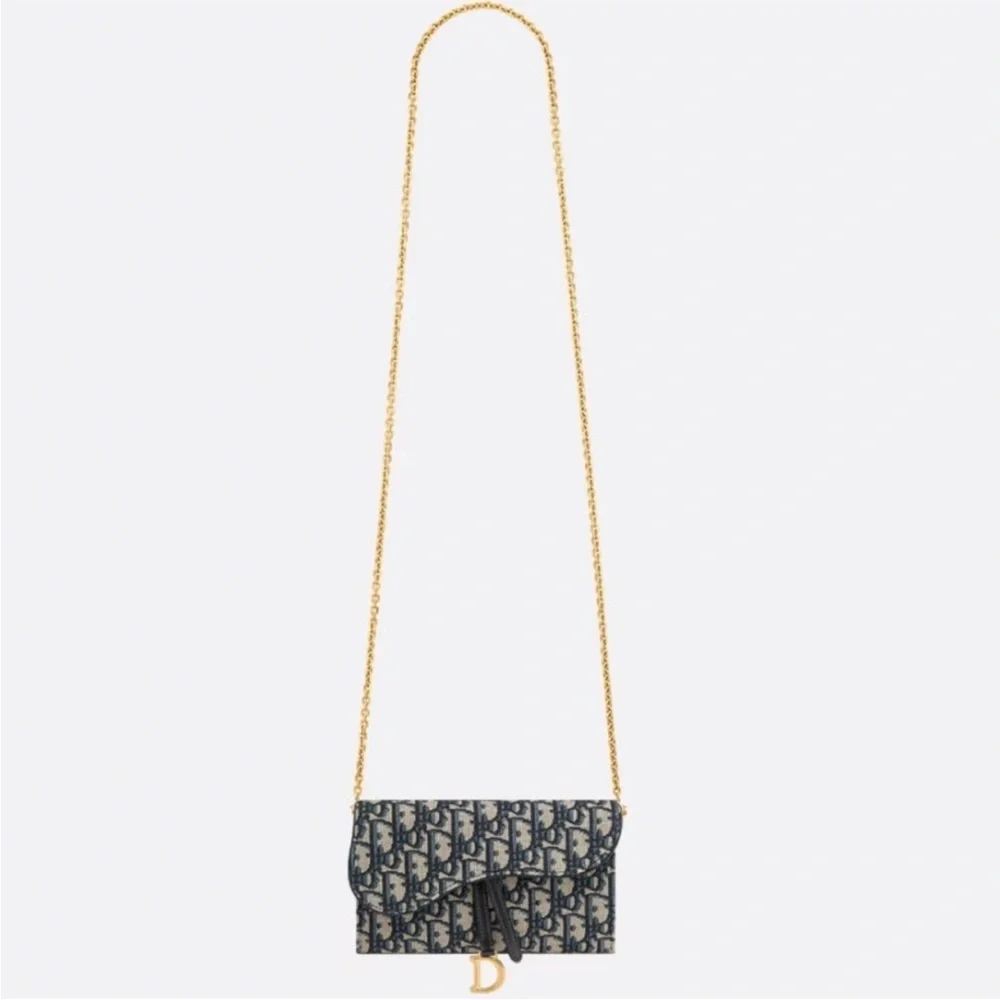 Dior Oblique Saddle Crossbody Bag/Wallet on Chain - Picture 1 of 15